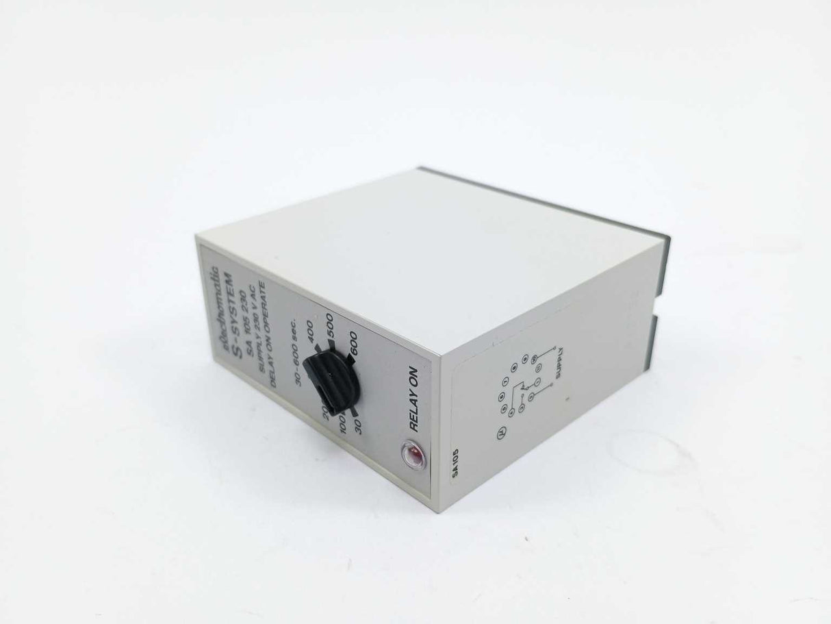 Electromatic SA 105 230 30-600 sec. 230 VAC Relay. Delay on Operate