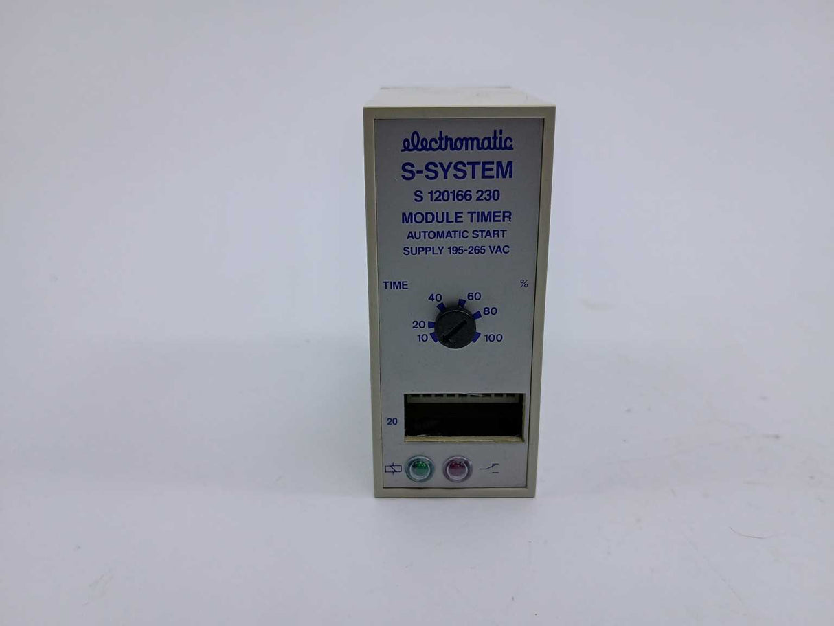 Electromatic S 120 166 230 Module Timer. Automatic start. Supply 195-265 VAC