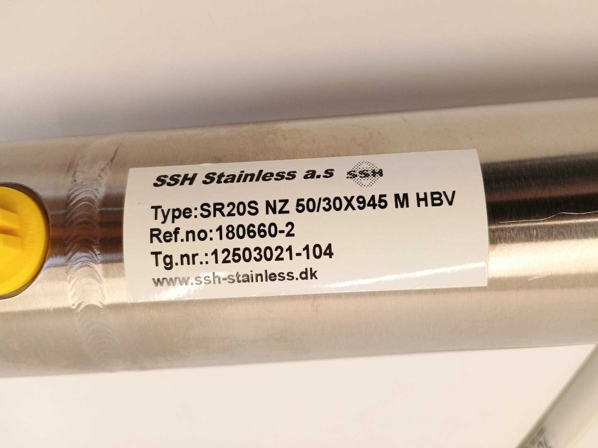 SSH STAINLESS A/S SR20S NZ 50/30X945 M HBV Cylinder For Oil Hydraulics w/ Valve