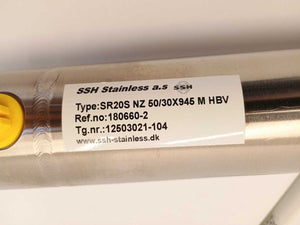 SSH STAINLESS A/S SR20S NZ 50/30X945 M HBV Cylinder For Oil Hydraulics w/ Valve