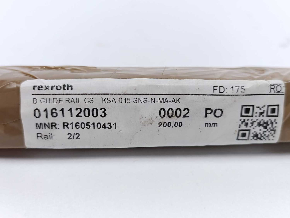 Rexroth R160510431 200mm RAIL CARBON STEEL KSA-015-SNS-N-MA-AK 200mm.