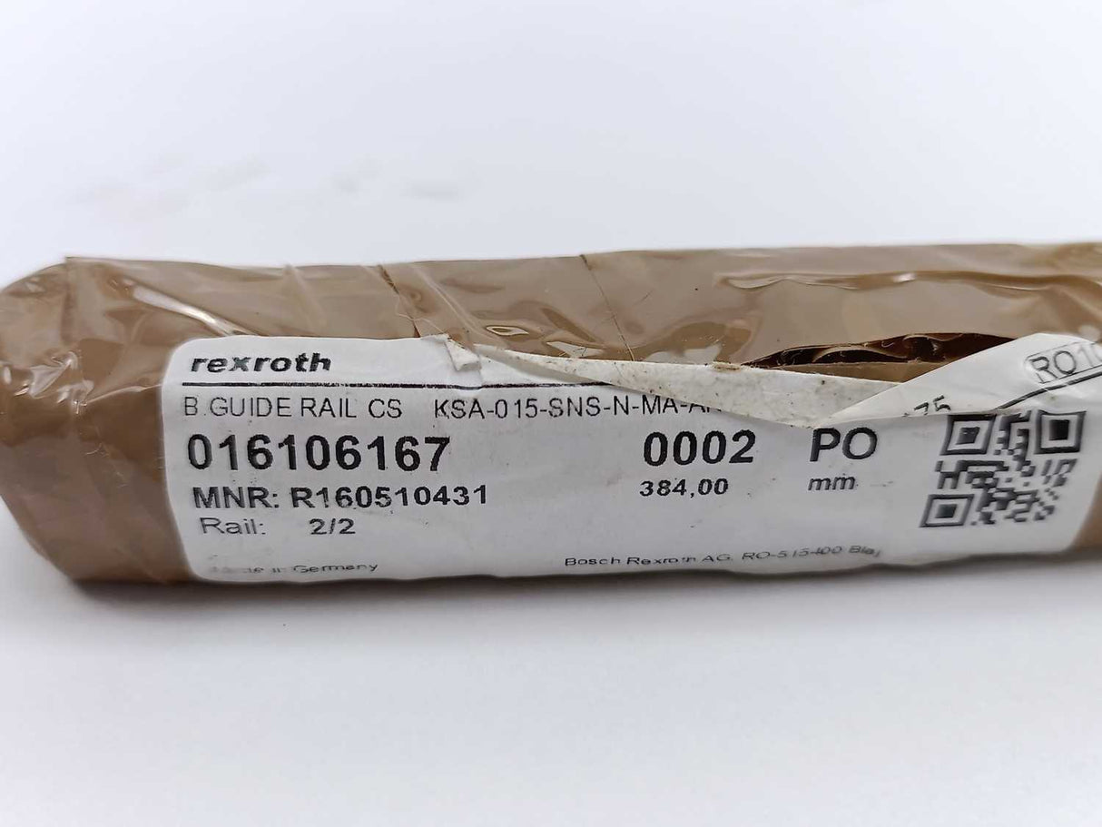 Rexroth R160510431 384mm RAIL CARBON STEEL KSA-015-SNS-N-MA-AK 384mm.