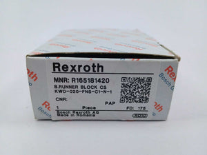 Rexroth R165181420 Ball Runner Block Carbon Steel KWD-020-FNS-C1-N-1