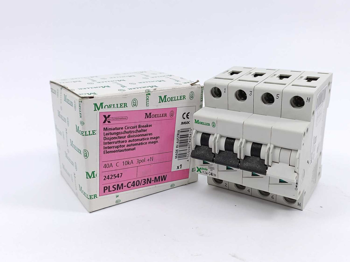 MOELLER 242547 PLSM-C40/3N-MW Miniature Circuit Breaker