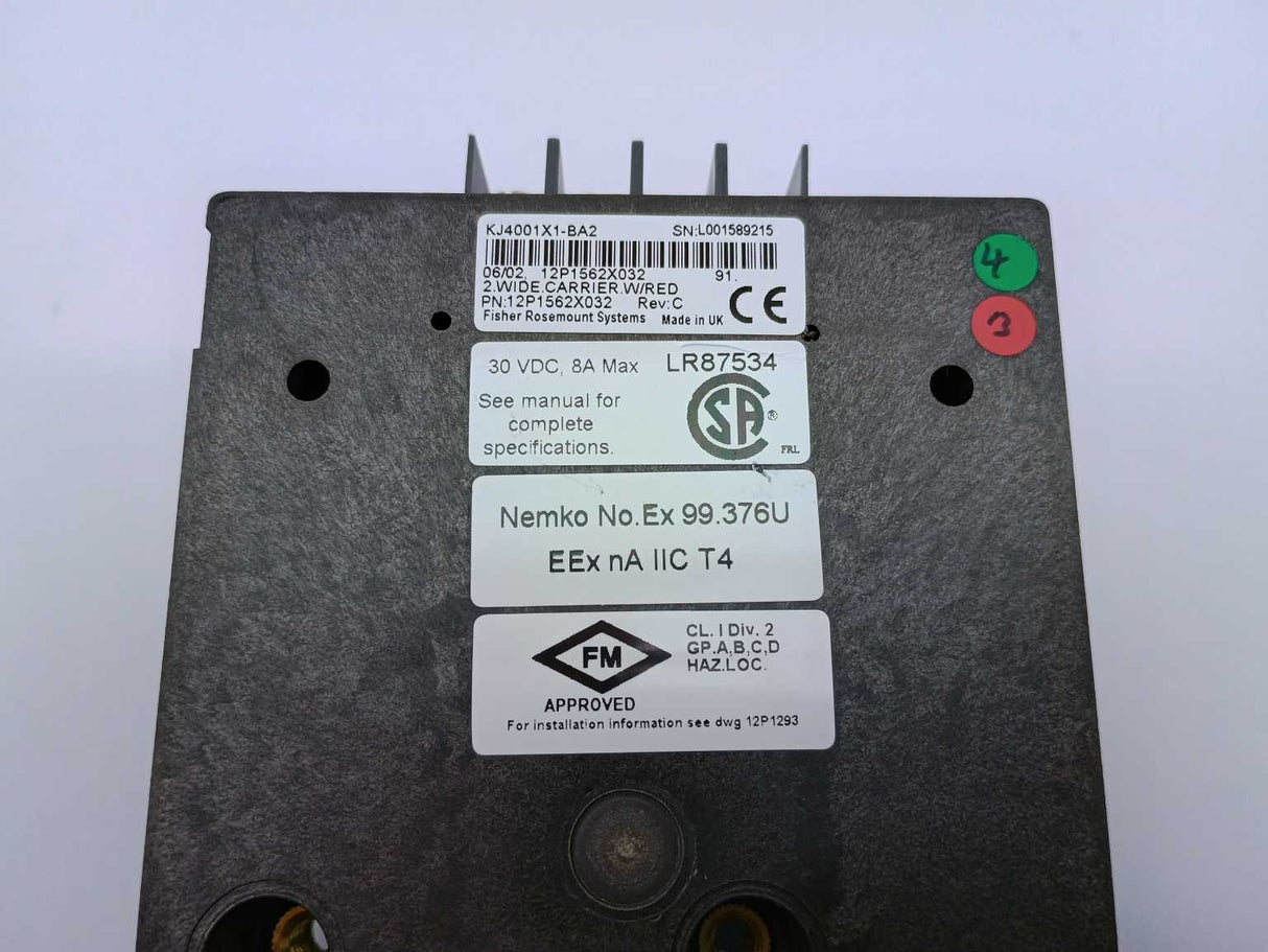 Fisher-Rosemount Systems 12P1562X032 KJ4001X1-BA2 Wide Carrier W/red