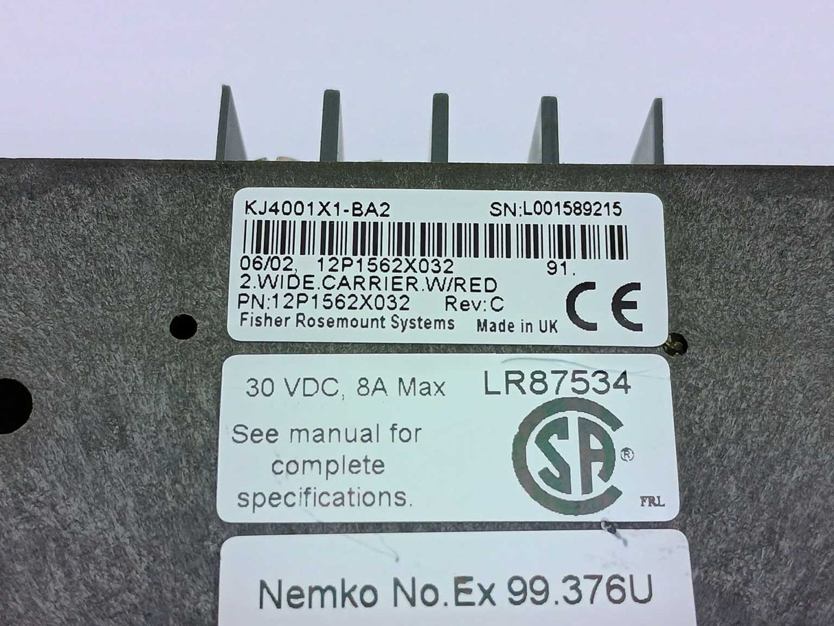 Fisher-Rosemount Systems 12P1562X032 KJ4001X1-BA2 Wide Carrier W/red