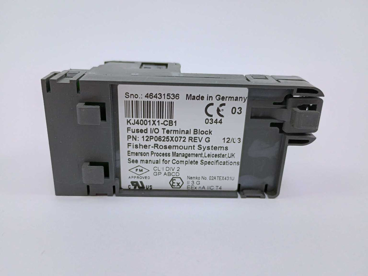 Fisher-Rosemount Systems 12P0625X072 KJ4001X1-CB1 Fused I/O terminal block