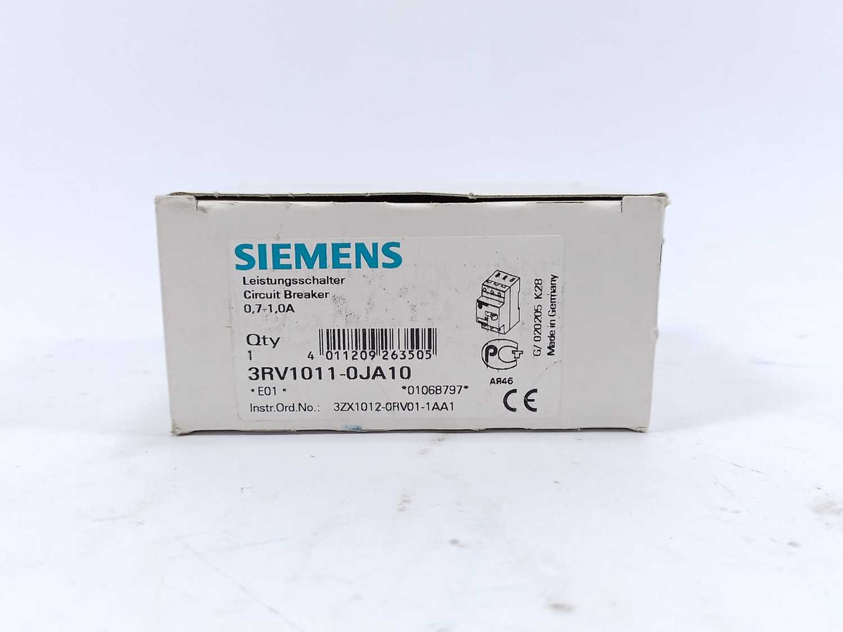 Siemens 3RV1011-0JA10 Motor circuit  1.7-1A
