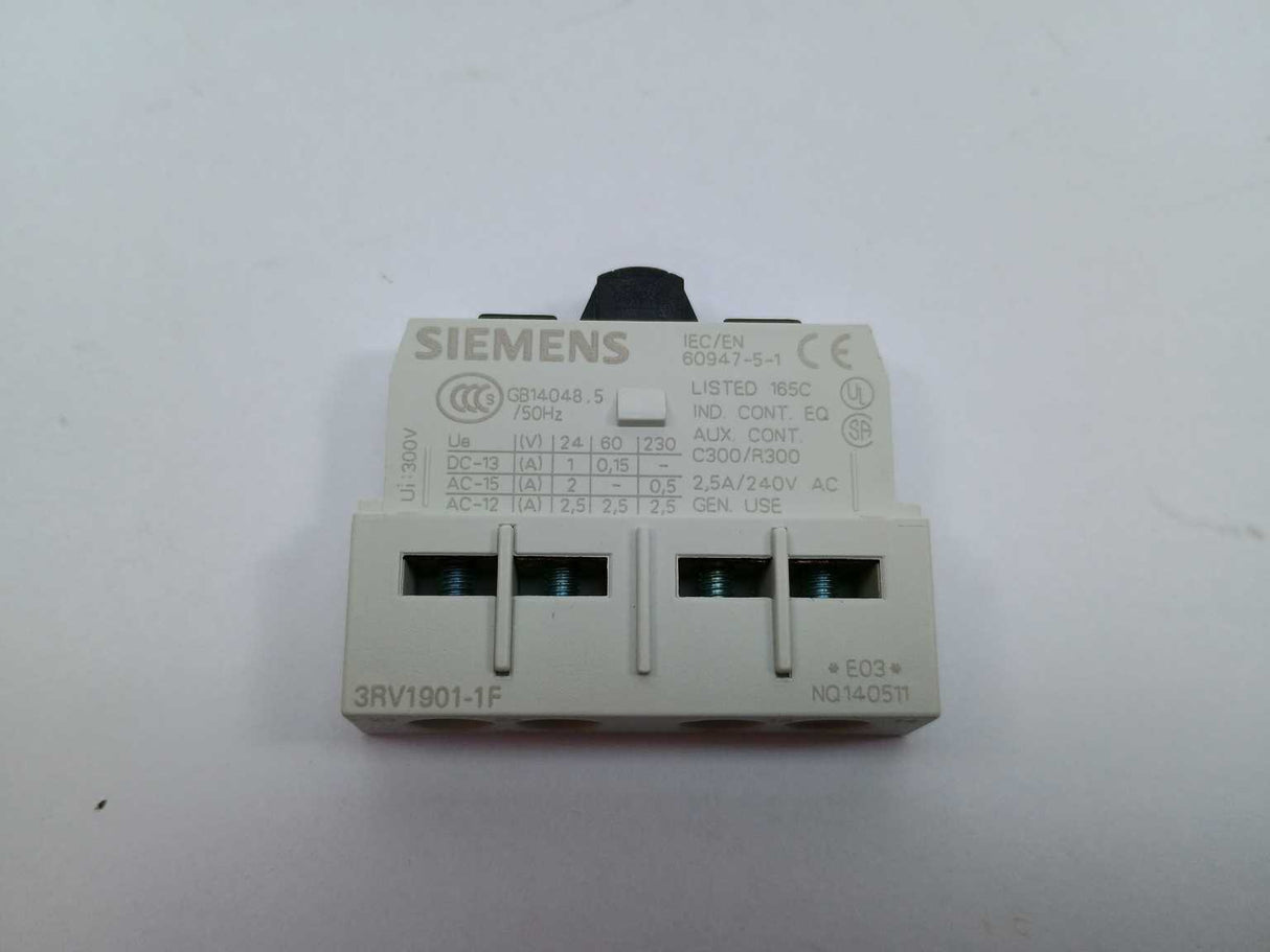 Siemens 3RV1901-1F Auxiliary contact block 5pcs
