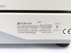 TOPCON KR-8100A Auto Kerato-Refractometer