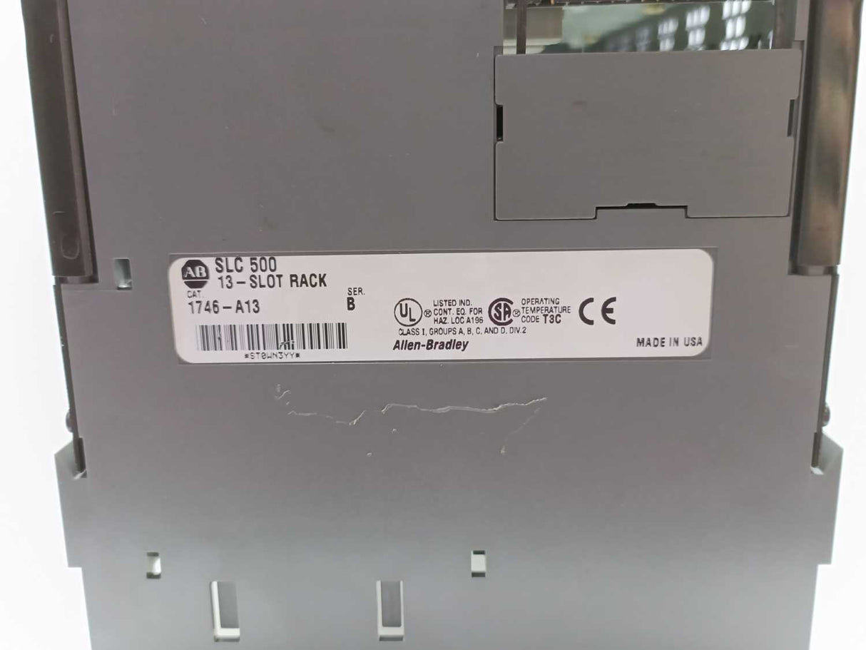 AB 1746-P2 Ser. C SLC 500 Power Supply w/ 1746-A13 Ser. B 13 Slot Rack