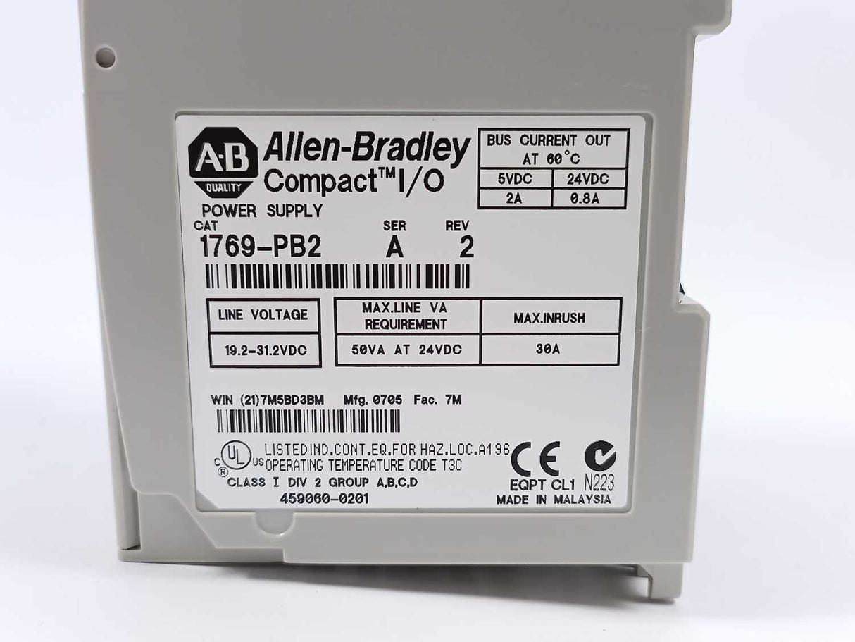 AB 1769-PB2 Ser. A , Rev. 2 Compact I/O Power Supply, 24VDC