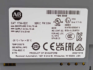 AB 1734-IE2C Ser. C POINT I/O 2 Point Analog Input Module FW: 3.004
