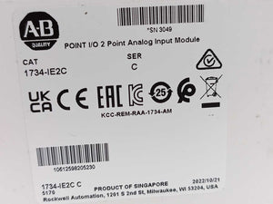 AB 1734-IE2C Ser. C POINT I/O 2 Point Analog Input Module FW: 3.004