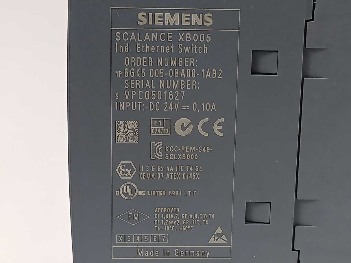 Siemens 6GK5005-0BA00-1AB2 SCALANCE XB005 Ethernet Switch