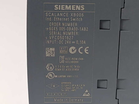 Siemens 6GK5005-0BA00-1AB2 SCALANCE XB005 Ethernet Switch