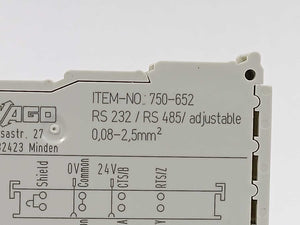 Wago 750-652 WAGO-I/O-SYSTEM, RS-232/485 Interface