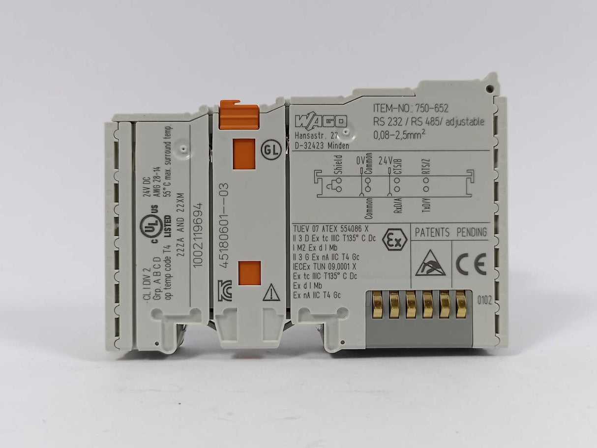 Wago 750-652 WAGO-I/O-SYSTEM, RS-232/485 Interface