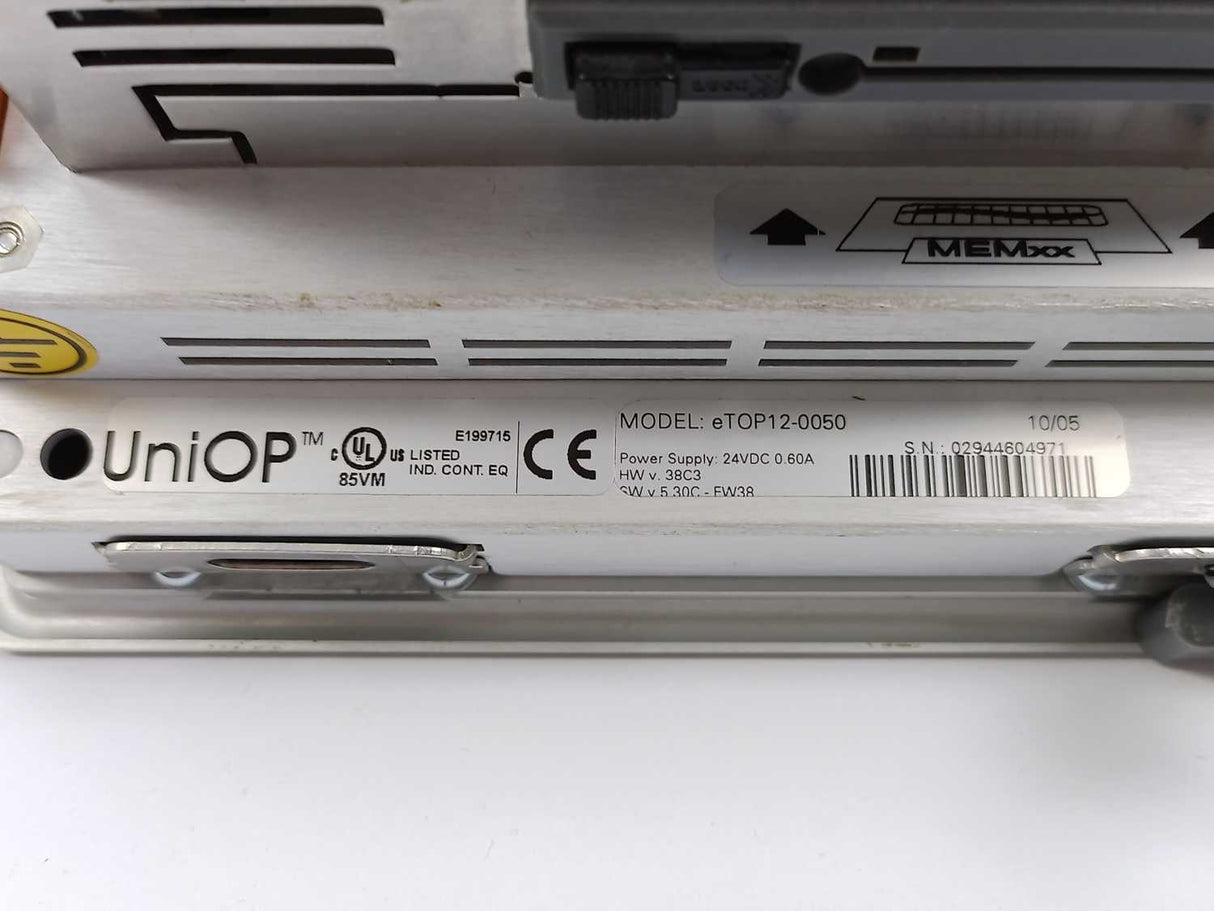 Uniop eTOP12-0050 Touchscreen Panel – 5.6” LCD, 24 V DC, IP65 Front