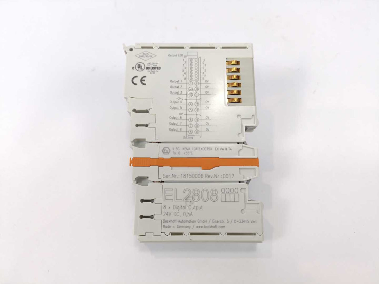 Beckhoff EL2808 8x Digital Output 24V DC, 0.5A