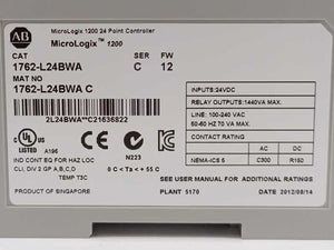 AB 1762-L24BWA Ser. C MicroLogix 1200 24 Point Controller