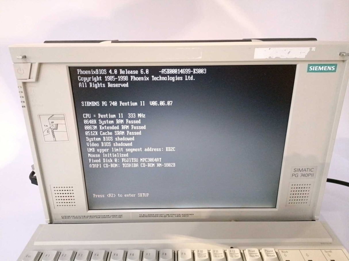 Siemens 6ES7 742-0AC00-0AA0 SIMATIC PG 740PII, Programming Device, Windows 95