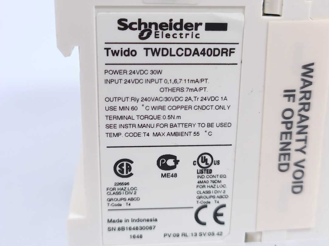 Schneider Electric TWDLCDA40DRF Compact Base Controller, Twido 24VDC