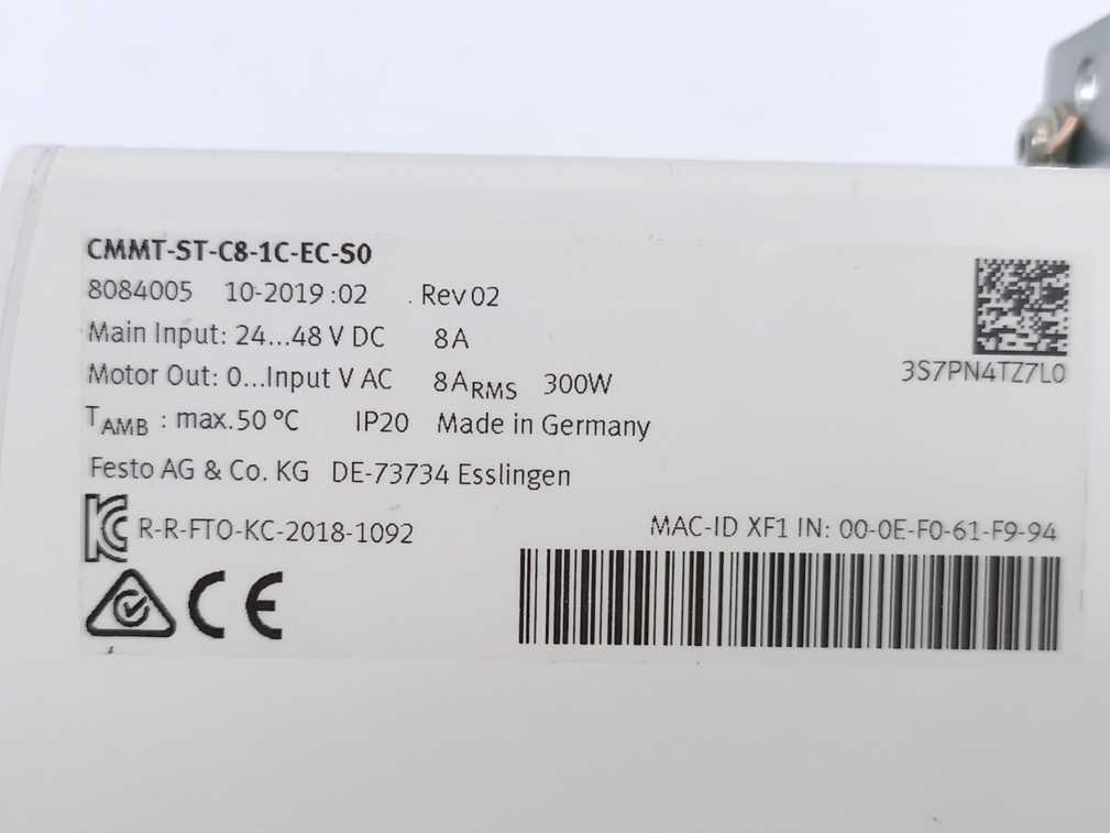 Festo 8084005 CMMT-ST-C8-1C-EC-S0 Servo Drive