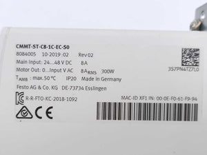 Festo 8084005 CMMT-ST-C8-1C-EC-S0 Servo Drive