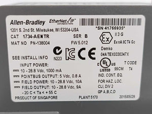 AB 1734-AENTR Ser. B REV.A01 Dual Port Network Adaptor