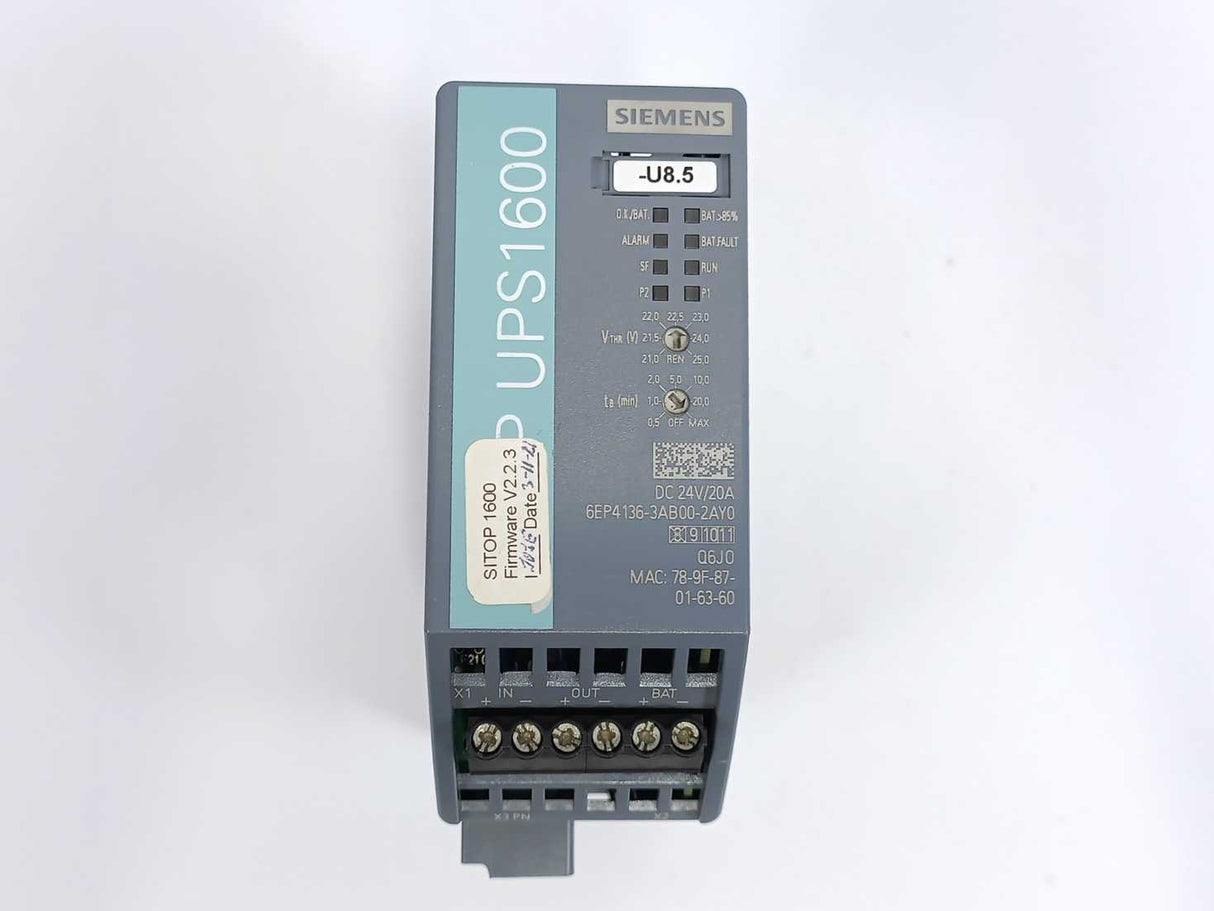 Siemens 6EP4136-3AB00-2AY0 SITOP UPS1600/DC/24VDC/20A