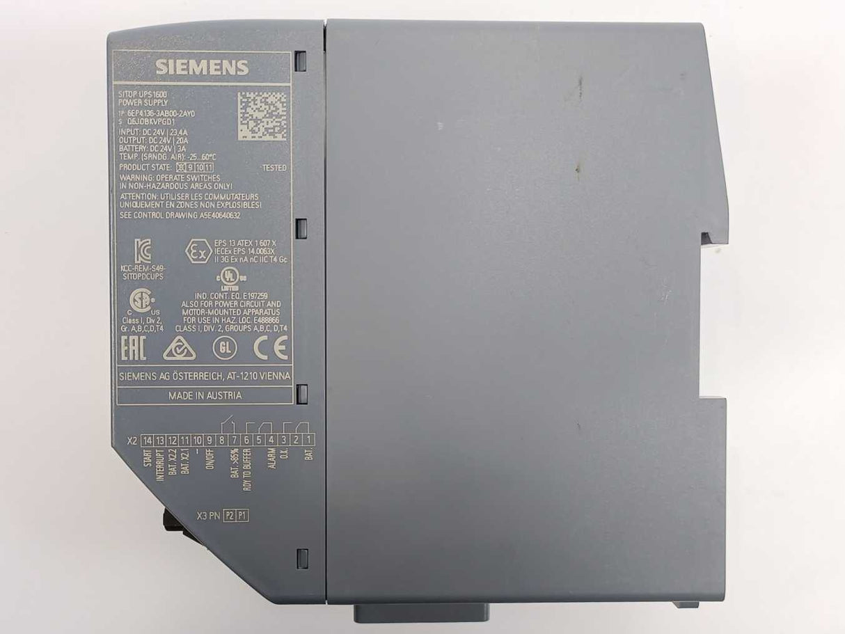 Siemens 6EP4136-3AB00-2AY0 SITOP UPS1600/DC/24VDC/20A