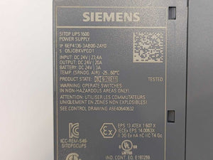 Siemens 6EP4136-3AB00-2AY0 SITOP UPS1600/DC/24VDC/20A