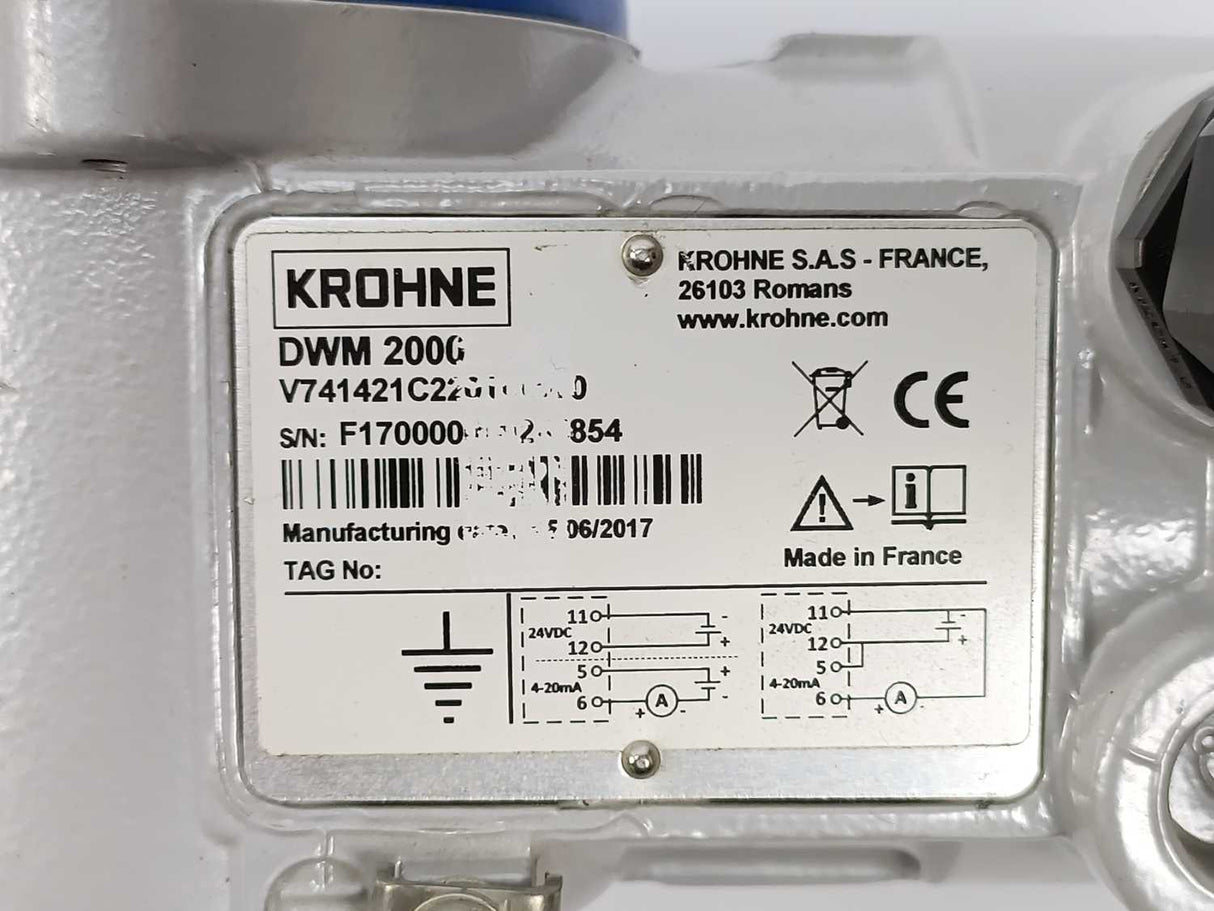 Krohne V741421C220100000 DWM 2000 Electromagnetic Flow Switch and Flow Meter