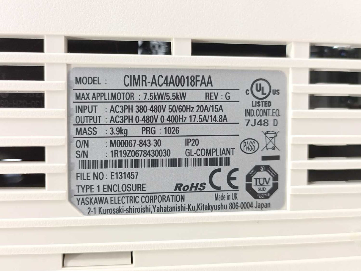 YASKAWA CIMR-AC4A0018FAA A1000 AC Drive