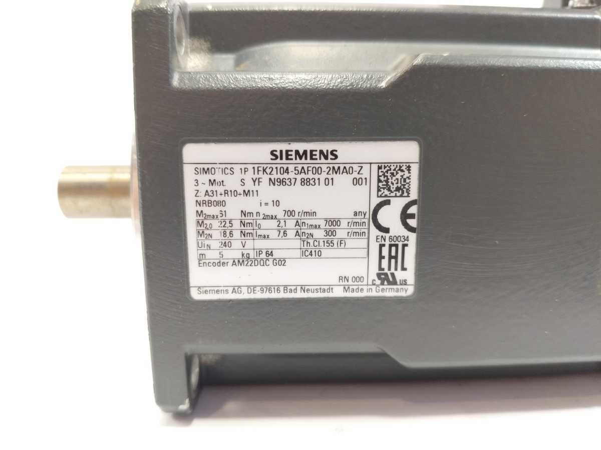 Siemens 1FK2104-5AF00-2MA0-Z Synchronous Motor