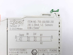 Wago 750-466/000-200 2-Channel Analog Input