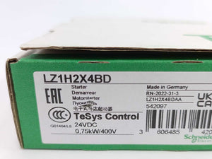 Schneider Electric LZ1H2X4BD Motor Starter 22.5mm Direct 0.75kW 400V