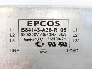 Epcos B84143-A36-R105 Filter 520/300V, 50/60Hz, 36A
