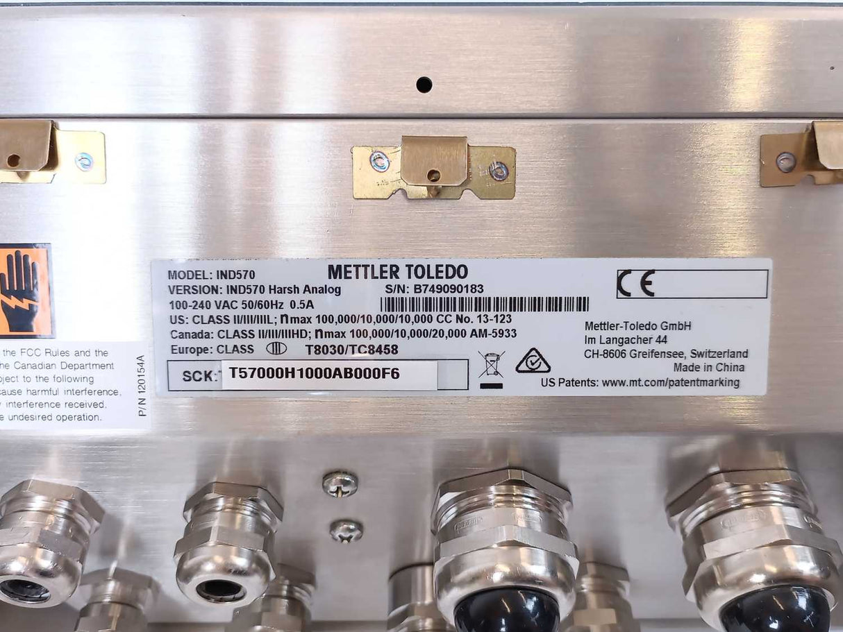 Mettler Toledo IND570 Weighing Terminal, 100-240VAC, 50/60Hz, 0.5A