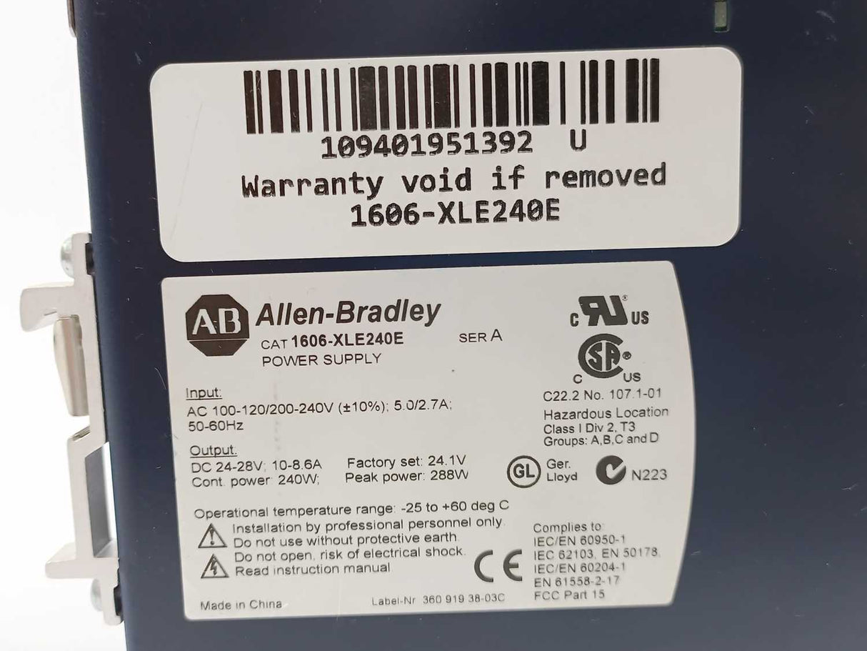 AB 1606-XLE240E Power Supply 1-Phase 24V 10A 240W Ser.B