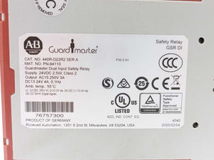AB 440R-D22R2 Ser. A Guardmaster Dual Input Safety Relay 24VDC