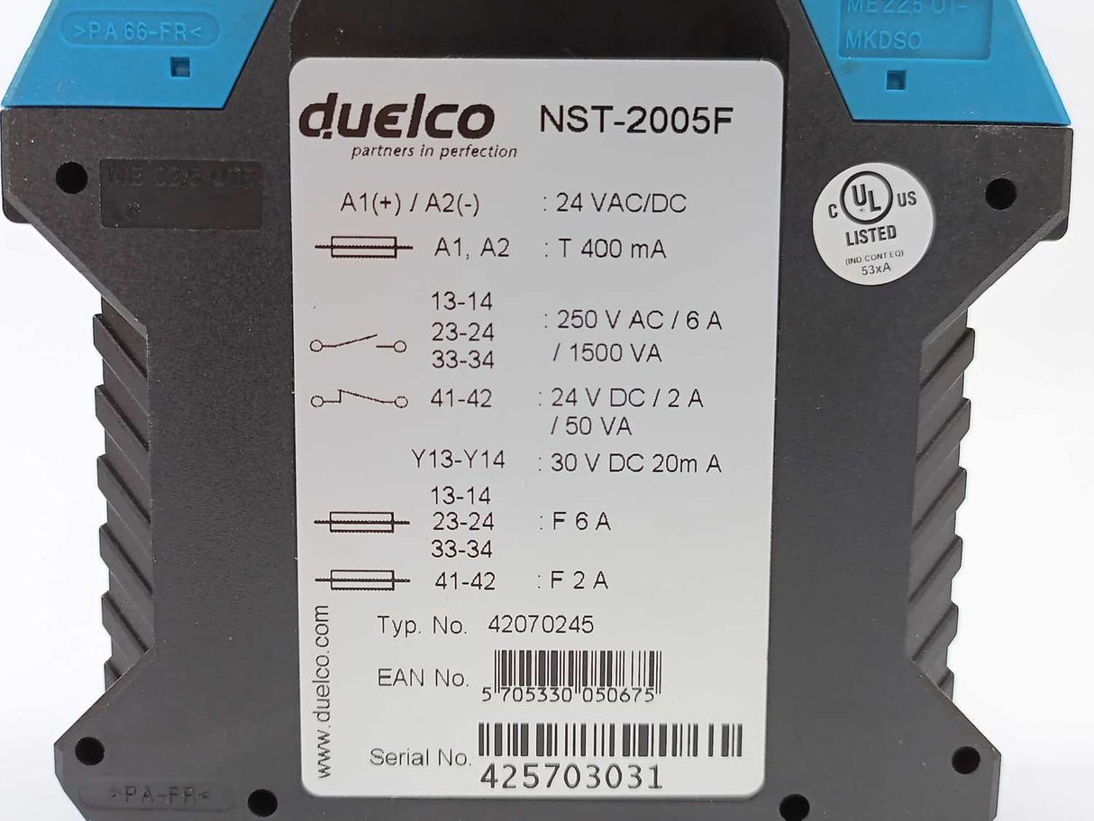 Duelco NST-2005F Relay, 24VAC/DC, T:400mA