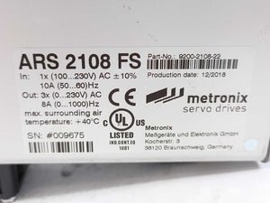 Metronix ARS 2108 FS STO Servo Positioning Controller