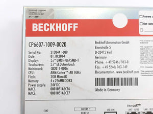 Beckhoff CP6607-1009-0020 5.7" ELO Accutouch Built-in Panel PC