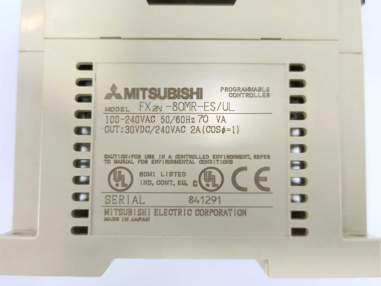 Mitsubishi FX2N-80MR-ES/UL PLC Base Unit 100-240VAC