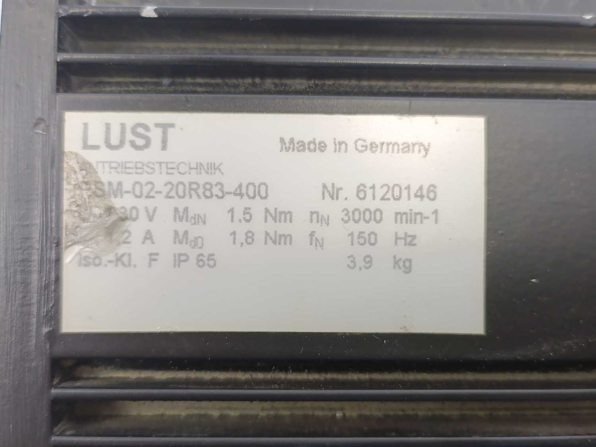 LUST PSM-02-20R83-400 AC Servomotor 400VAC
