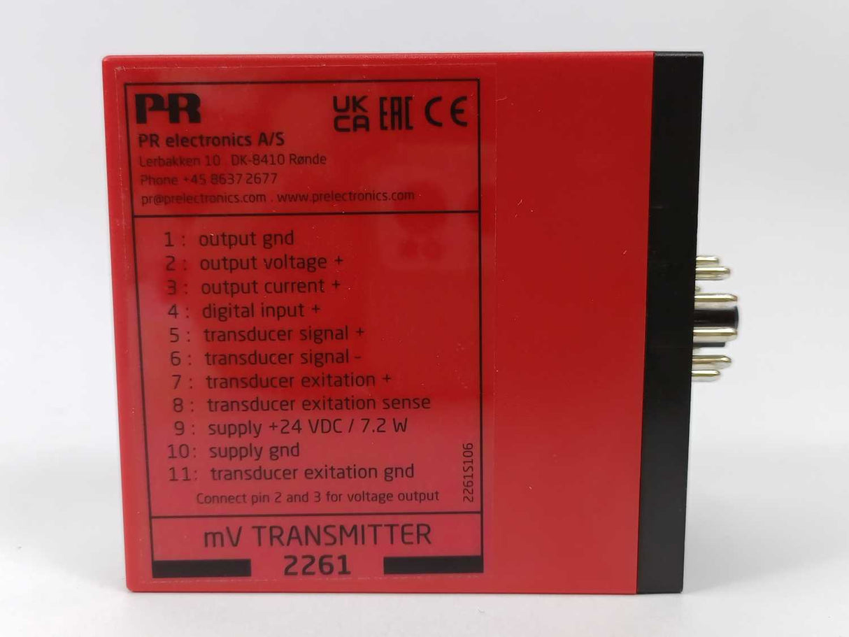 PR Electronics 2261 mV TRANSMITTER 24V, w/ RUZC3M