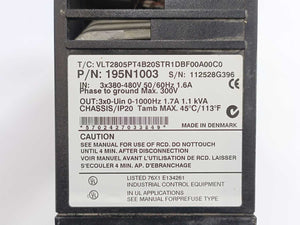 Danfoss VLT2805PT4B20STR1DBF00A00C0 195N1003 Frequency Drive