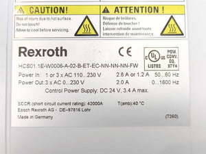 Rexroth R911325243 HCS01.1E-W0006-A-02-B-ET-EC-NN-NN-NN-FW Compact Converter